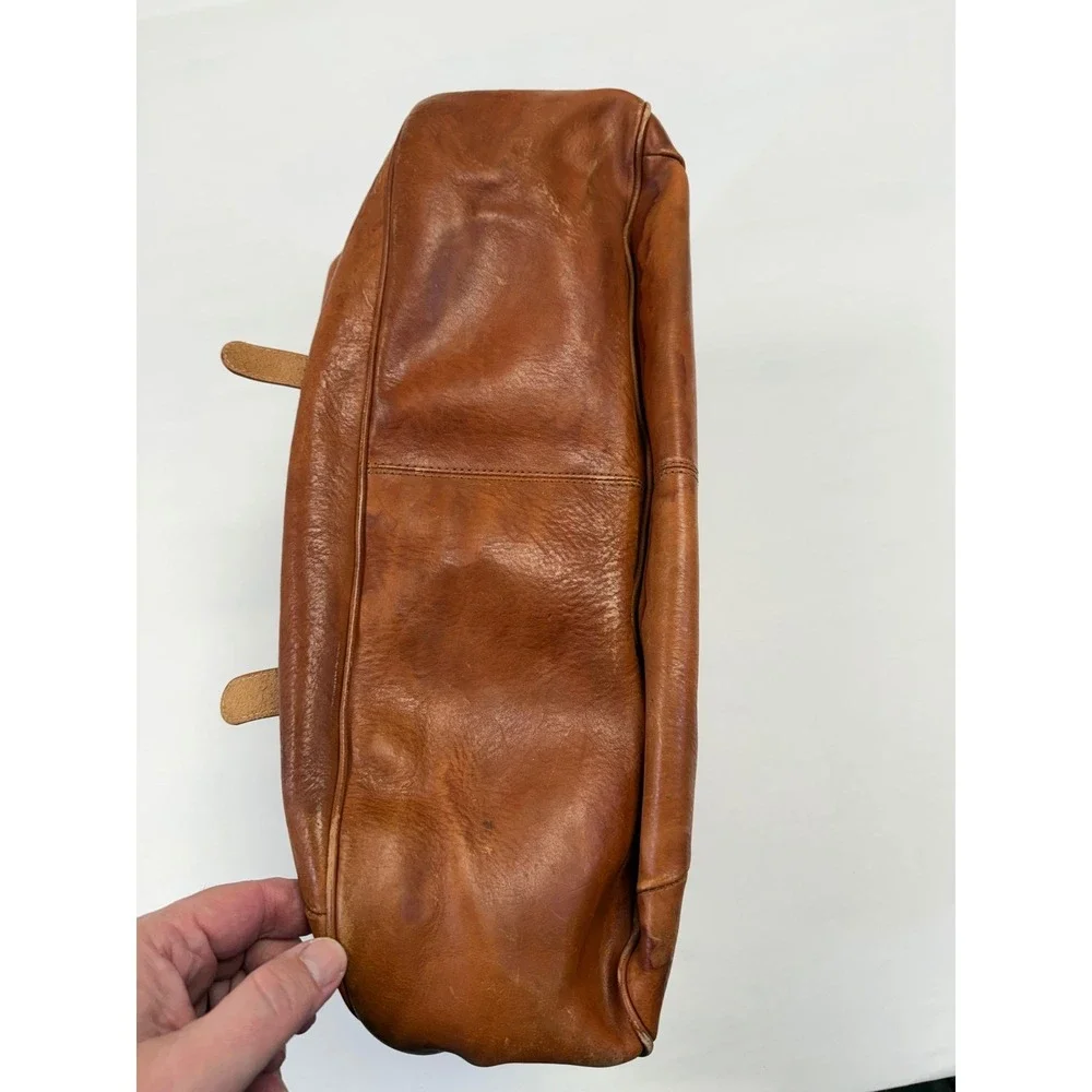Vintage Will Leather Goods Think Leather Messenger Bag Brown Soft Flannel‎ Lined